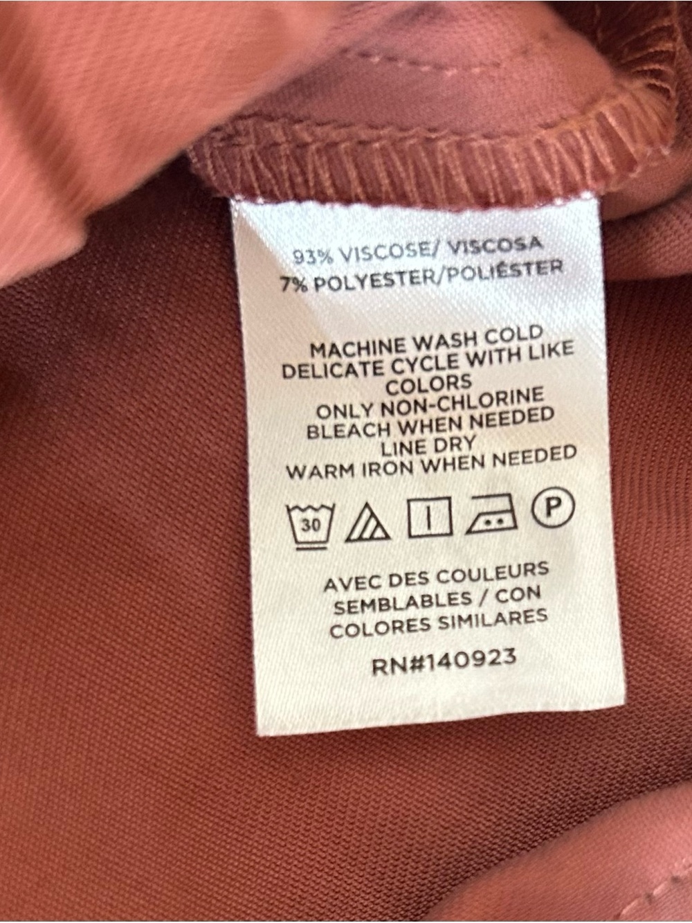 Loft Wide Leg Drawstring Pants W/Front and Back Pockets, Rust Color, Size Large - Picture 6 of 6